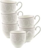 Villeroy & Boch Gray Pearl Espressotassen Set van 6 - 70 ml - Wit