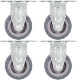 vidaXL Vaste wielen - 50 mm - Set van 4 - Grijs