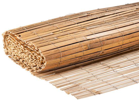 TuinChamp Gespleten bamboemat 150 x 500 cm - Bamboe tuinscherm - Bamboemat op rol - Tuinafscheiding natuurlijk hout - Balkonscherm bamboe - Natuurlijke uitstraling