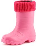 Ladeheid Bottes de pluie enfant - Caoutchouc - avec doublure intérieure - EVA - Doublure intérieure lavable - LA-LMG-845-AspenKids - Rose1025/Rose - 35