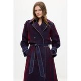 Desigual trenchcoat met ceintuur - donkerrood