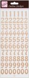 Anita's Outline Stickers - Grote Nummers - Rosé Goud op Wit