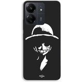 Maniacase Hoesje voor Xiaomi Redmi 13C 4G Monkey D. Luffy zwart-wit