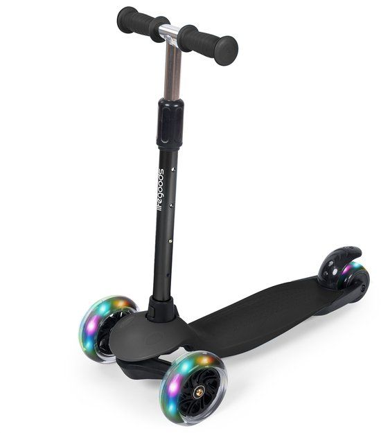 LifeGoods HappyStep Kinderstep - 2-5 Jaar - 3 Lichtgevende LED Wielen - Zwart