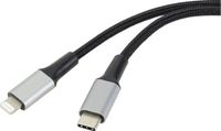 Renkforce USB-C, Apple Lightning Aansluitkabel 2.00 m Kabelmantel van gerecycled materiaal, Extreem robuust gevlochten