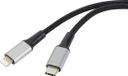Renkforce USB-C, Apple Lightning Aansluitkabel 2.00 m Kabelmantel van gerecycled materiaal, Extreem robuust gevlochten