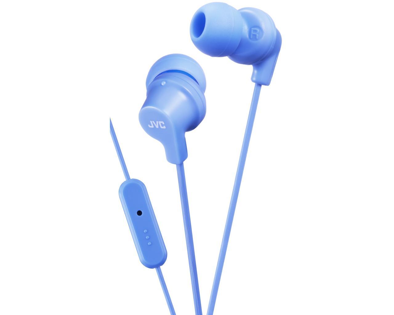 JVC HA-FR15-LA-E Kleurrijke in-ear hoofdtelefoon met afstandsbediening en microfoon blauw