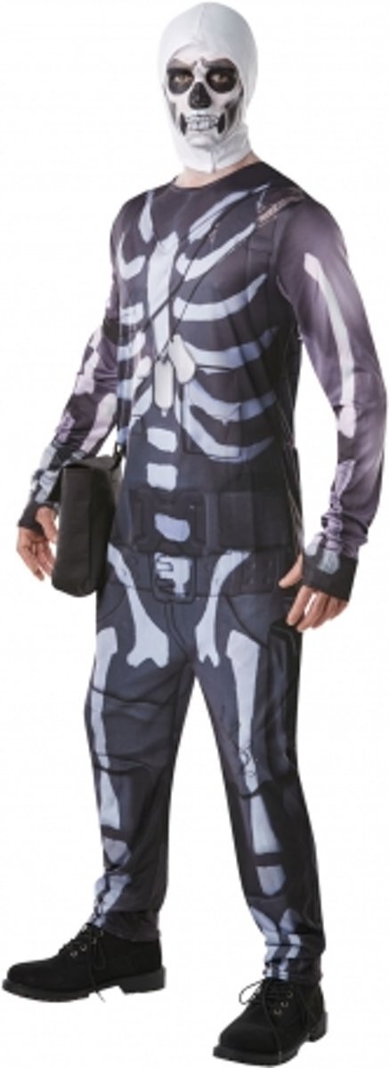 Rubie's Adult Skull Trooper Fortnite met armband tas cap en chug jug blikjes houder