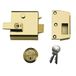Yale P-1-BLX-PB-60 Double Locking Nightlatch, High Security kan van binnenuit worden vergrendeld met sleutel 2, Brasslux, 60 mm