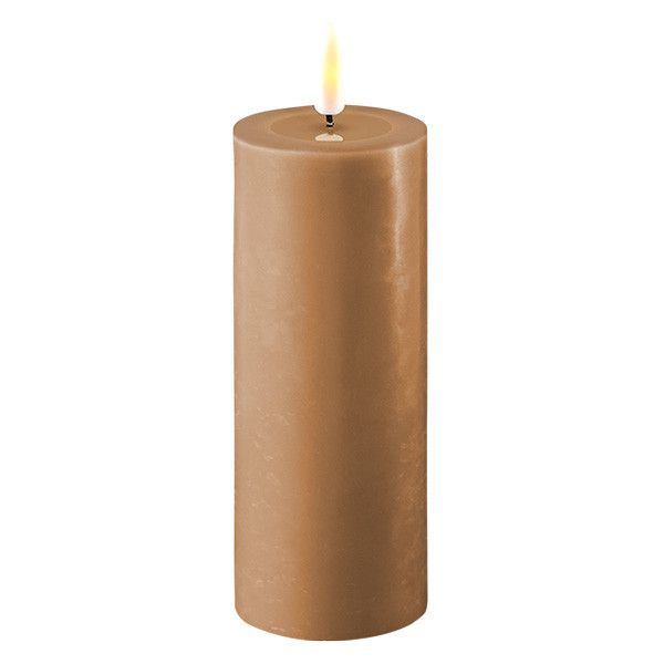 LED Candle 5 x 12.5 cm | Caramel | 3D Flame | Deluxe HomeArt