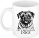 Bellatio Decorations Mok Cadeau pour amateurs de chiens - Mopshondje - blanc - dessin à la plume - céramique - 300 ml