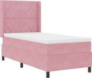 vidaXL Boxspringbed met matras Roze 90 x 190 cm Fluweel