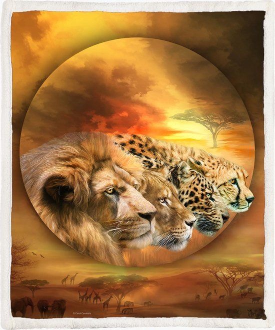 Fleece deken, spirit of the savannah - Eenpersoons - Multicolor