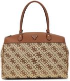 GUESS Audrey Logo Deluxe Dome Tote Schoudertas Cognac Logo Bruin