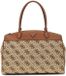 GUESS Audrey Logo Deluxe Dome Tote Schoudertas Cognac Logo Bruin