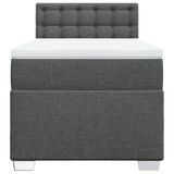 vidaXL Boxspringbed met matras, stof, donkergrijs, 180x200 cm