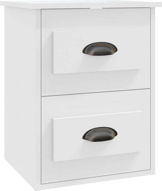 vidaXL Nachtkastje wandgemonteerd 41,5x36x53 cm wit