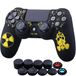 YoRHa Laser Carving Siliconen Cover Skin Case voor Sony PS4/slim/Pro Dualshock 4 Controller x 1 (straling) met duimgrepen x 10