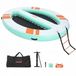 VEVOR Ponton gonflable, 3,05 X 2,44 m, plateforme flottante avec surface antidérapante, sac de transport et échelle amovible, îlot flottant, plateforme aquatique pour piscine, plage et mer, ovale