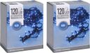 Merkloos / Sans marque Kerstverlichting lichtsnoeren - 2x - 120 LED lampjes blauw - 9 m - voor binnen en buiten