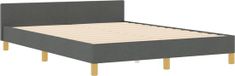vidaXL Bedframe met hoofdeinde Donkergrijs 140 x 190 cm Stof