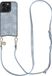 AVY Hoesje Geschikt voor Apple iPhone 15 Pro Max | Compatibel met MagSafe | Kunstleren Case met Telefoonkoord | Crossbody | Denim | Long Denim