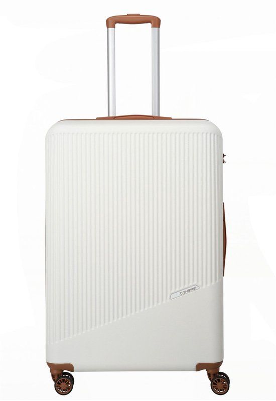 Travelite Bali Hardcase Trolley L - 77 cm - White / Cognac