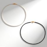 Cavill - Zilveren Halsketting met Zwarte Spinel en Witte Topaas - 925 Sterling Zilver Verguld - 45 cm