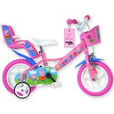 Dino Peppa Pig meisjesfiets van 30 cm met zijwieltjes