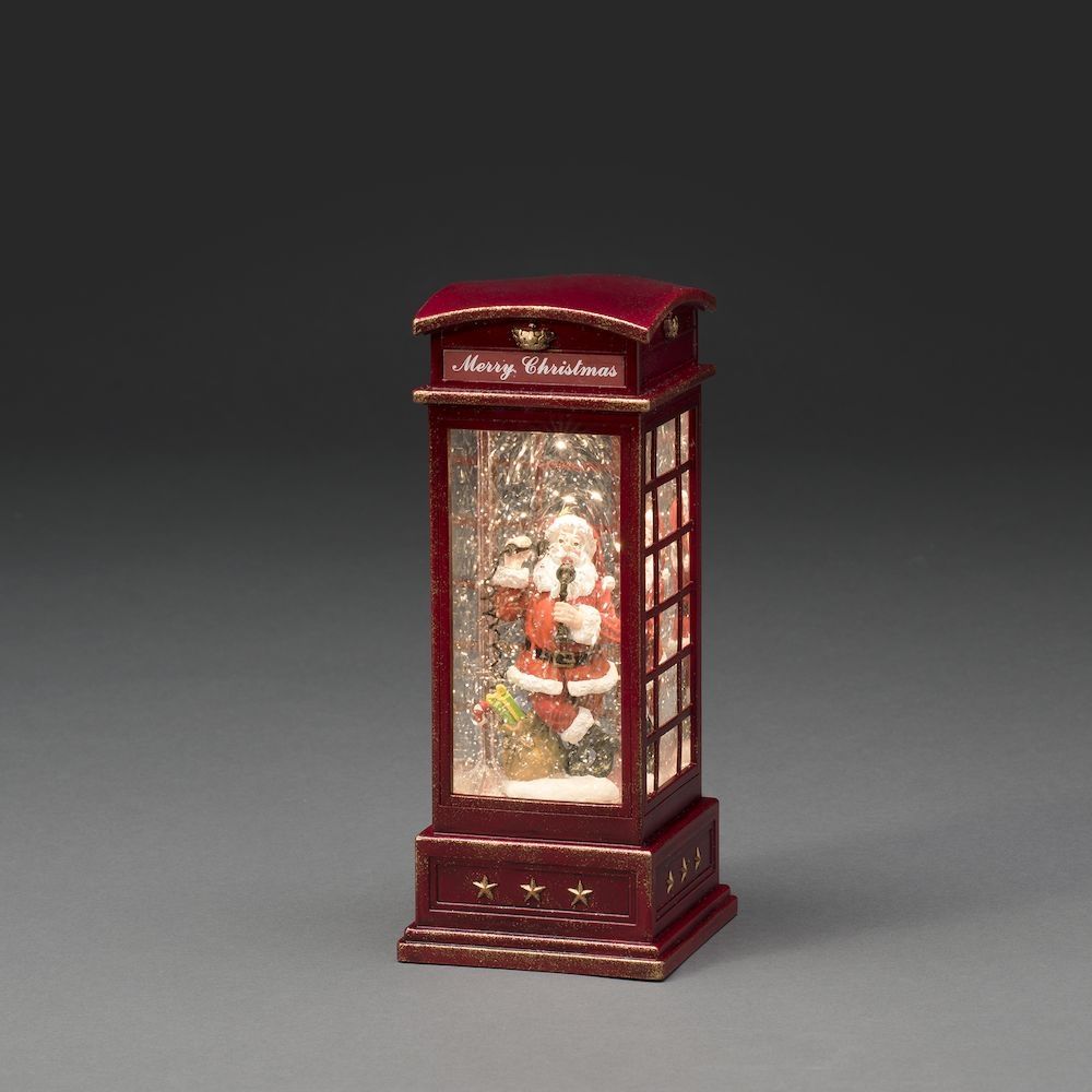 Konstsmide LED Sneeuwlantaarn met Kerstman - Rood - 25cm