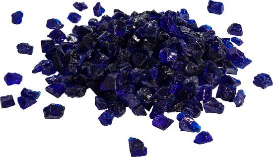 Teamson Home 4 kg Blauwe Lavastenen voor Gas Vuurkorven en Haarden - Gehard Vuur Glas - Vuurtafel Accessoire