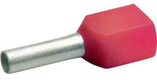 Klauke 8718 Dubbele adereindhulzen 1 mm² Deels geïsoleerd Rood 1000 stuk(s)