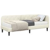vidaXL Hoek Bed Frame Crème 80 x 200 cm Fluweel