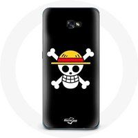 Maniacase Hoesje voor Samsung Galaxy A8 2016 One Piece Manga Death's Head Zwarte achtergrond