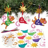 Baker Ross FN317 Kerstmuizen Mix en Match Decoratiesets - Set van 8, Kerst knutselen voor kinderen, Kerstdecoraties