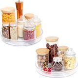 Shenzhen Haorui Industrial Technology Co., Ltd. 2 Pièces Plateau tournant (23,5cm + 27cm) Lazy Susan Étagère à épices pivotante
