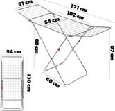 KADAX Droogrek, 180 x 55 x 101 cm, Zilver