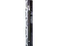 Opti Prym Ritssluiting Metaal 4mm Zilver (niet deelbaar) Donker Bruin #881 14 cm