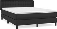 DKD HOME DECOR vidaXL Boxspringbed met matras, zwart, 140x190 cm, kunstleer