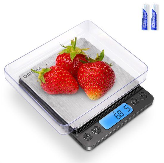 Cuisimax Keukenweegschaal Digitaal met 2 Schalen - 0.1 Gram nauwkeurig - Tarra functie - Precisie weegschaal Keuken