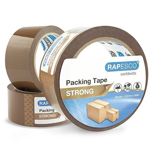 Rapesco 1750 - Verpakkingstape - 50 mm x 60 m - Bruin - 3 stuks