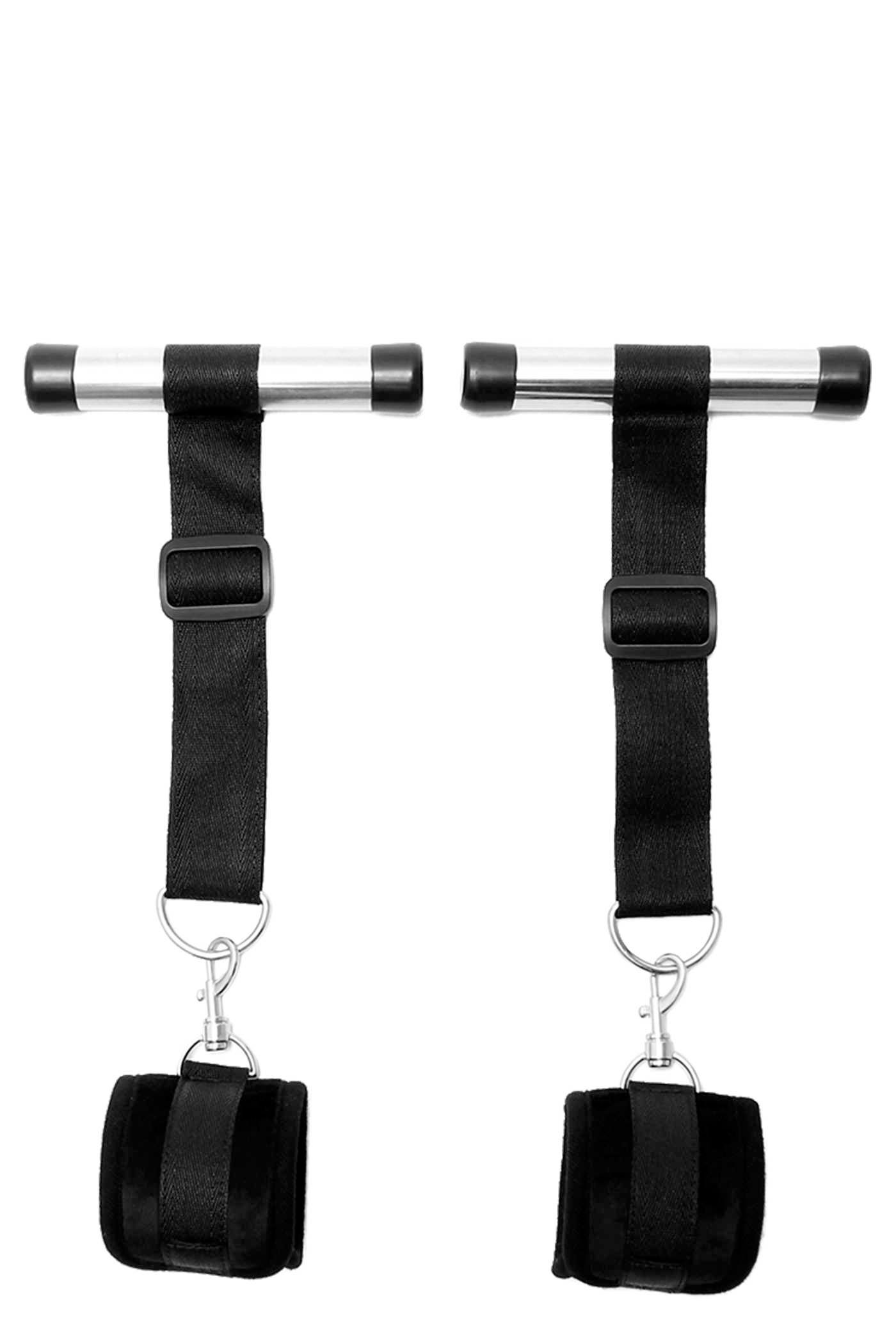 Bondage Play Over the Door Cuffs Set - Zwart - Polyester