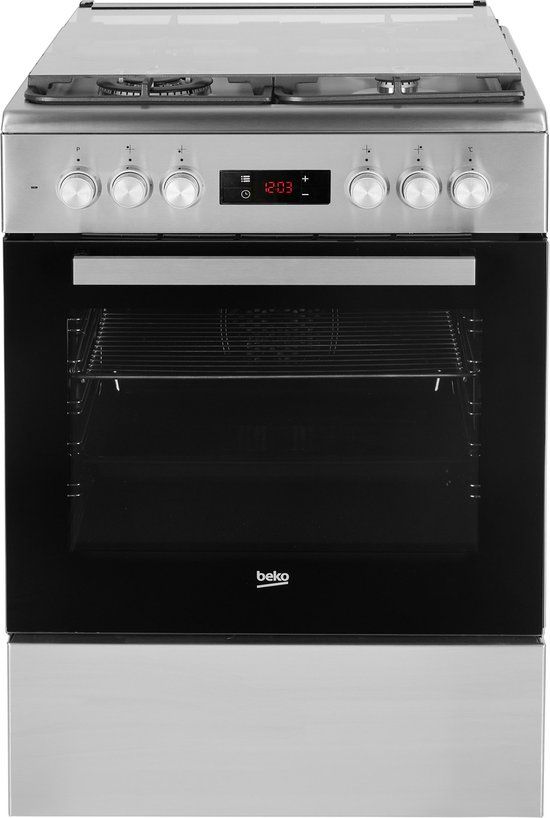 Beko FSE61330DXSNL - Gasfornuis - 60 cm - Zwart/RVS
