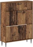vidaXL Schoenenkast HAARLEM 78 x 24 x 103 cm Bewerkt hout Oud hout