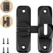 Serrure de porte en acier inoxydable avec fonction de portail à 90/180 degrés, loquet réglable pour portes coulissantes, noir, 1 pièce