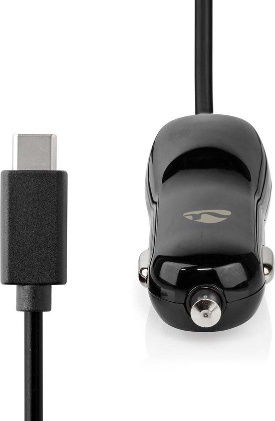 Nedis Autolader - 15W - USB-C - 1m - Zwart