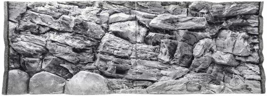 Akwaline Aquarium-Terrarium achterwand type Rock Grijs 150*60 in 2 delen