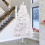 Prolenta Maison Exclusive White Artificial Christmas Tree with 300 LED Lights, PVC and Steel