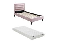 Vente-unique Bedframe stof roze 90 x 190 cm