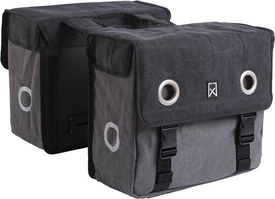 Willex Canvas Dubbele Tas Zwart/Grijs